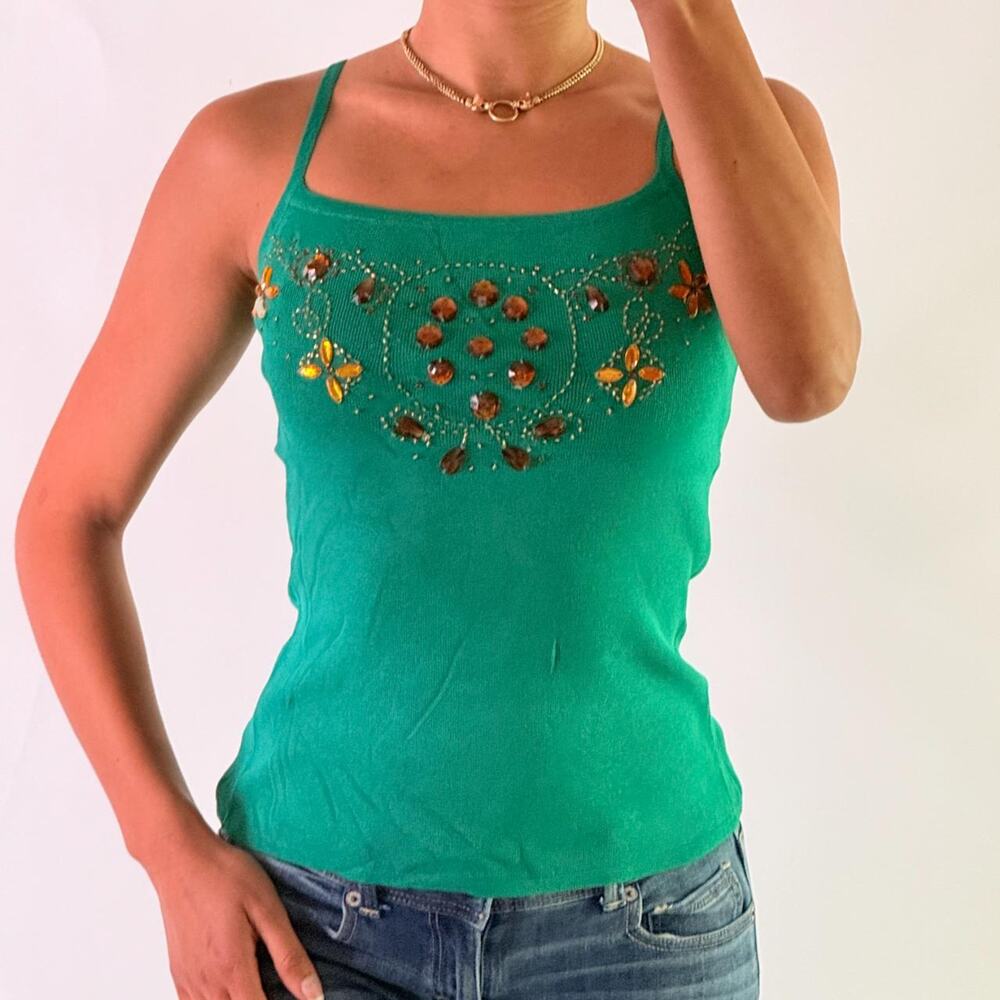 Green Embellished Top S